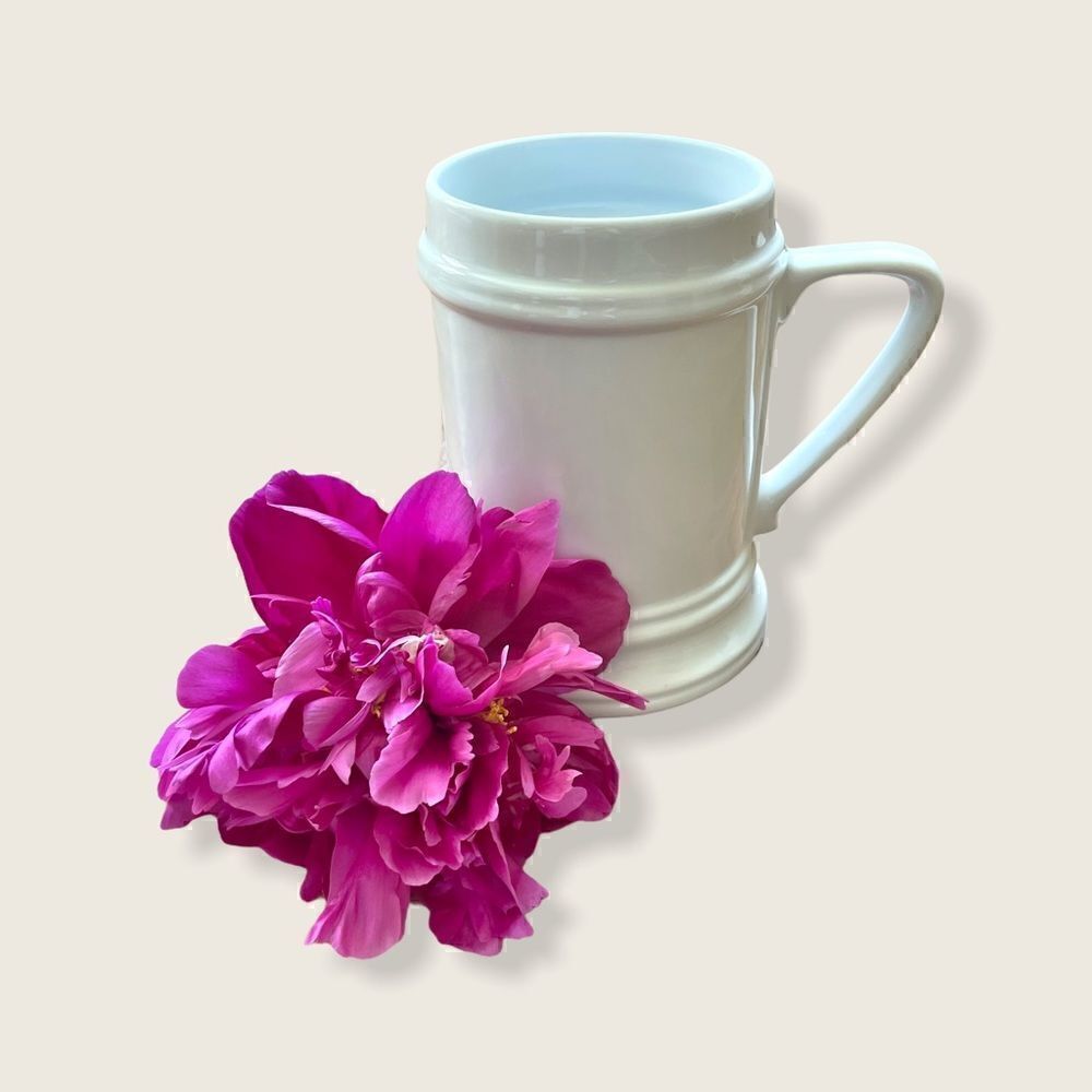 White Farmhouse Ceramic Stein or Vase